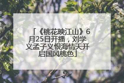 《桃花映江山》6月25日开播，刘学义孟子义恨海情天开启国风桃色