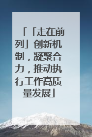 「走在前列」创新机制，凝聚合力，推动执行工作高质量发展
