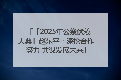 「2025年公祭伏羲大典」赵东平：深挖合作潜力 共谋发展未来