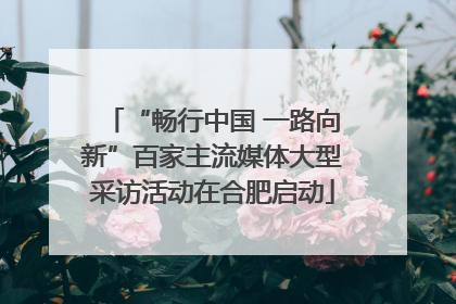 “畅行中国 一路向新”百家主流媒体大型采访活动在合肥启动