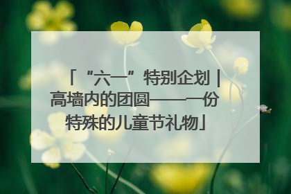“六一”特别企划｜高墙内的团圆——一份特殊的儿童节礼物