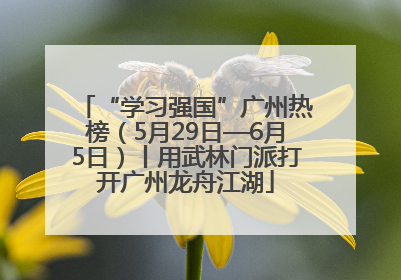 “学习强国”广州热榜（5月29日—6月5日）丨用武林门派打开广州龙舟江湖
