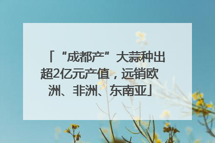 “成都产”大蒜种出超2亿元产值，远销欧洲、非洲、东南亚