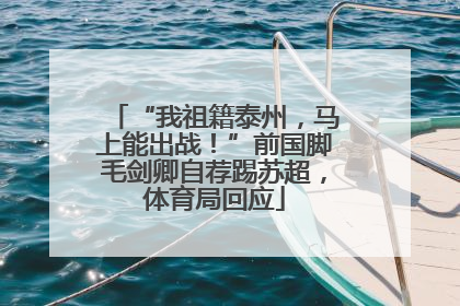 “我祖籍泰州，马上能出战！”前国脚毛剑卿自荐踢苏超，体育局回应