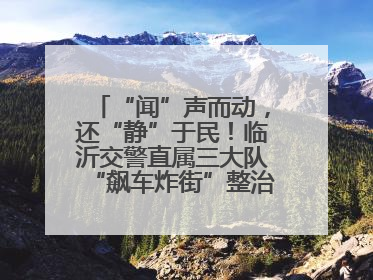 “闻”声而动，还“静”于民！临沂交警直属三大队“飙车炸街”整治进行中！