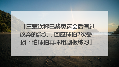 王楚钦称巴黎奥运会后有过放弃的念头，回应球拍2次受损：怕球拍再坏用副板练习