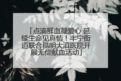 点滴鲜血凝爱心 延续生命见真情！丰宁街道联合昆明大滇医院开展无偿献血活动