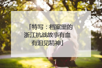 特写：档案里的浙江抗战故事有血有泪见精神