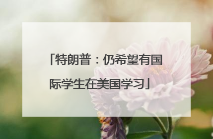 特朗普：仍希望有国际学生在美国学习