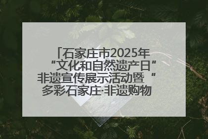 石家庄市2025年“文化和自然遗产日”非遗宣传展示活动暨“多彩石家庄·非遗购物节”倒计时1天