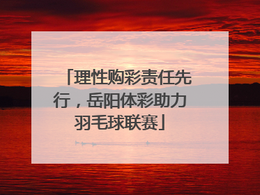 理性购彩责任先行，岳阳体彩助力羽毛球联赛