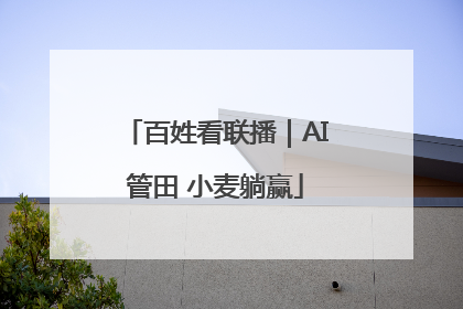 百姓看联播｜AI管田 小麦躺赢