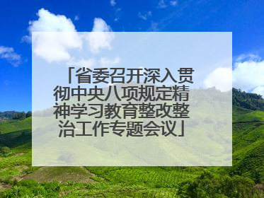 省委召开深入贯彻中央八项规定精神学习教育整改整治工作专题会议