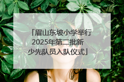 眉山东坡小学举行2025年第二批新少先队员入队仪式