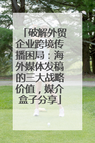 破解外贸企业跨境传播困局：海外媒体发稿的三大战略价值，媒介盒子分享