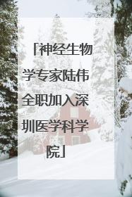 神经生物学专家陆伟全职加入深圳医学科学院