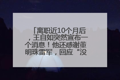 离职近10个月后，王自如突然宣布一个消息！他还感谢董明珠雷军，回应“没看过格力工资条”：真的不那么重要！