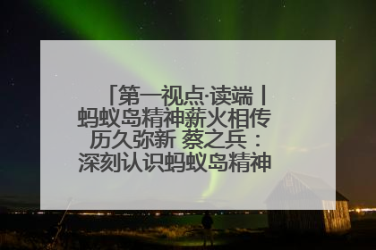 第一视点·读端丨蚂蚁岛精神薪火相传历久弥新 蔡之兵：深刻认识蚂蚁岛精神的“精气神”