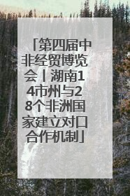 第四届中非经贸博览会丨湖南14市州与28个非洲国家建立对口合作机制