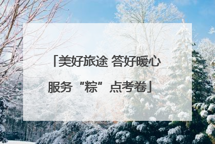 美好旅途 答好暖心服务“粽”点考卷