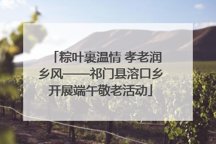 粽叶裹温情 孝老润乡风——祁门县溶口乡开展端午敬老活动