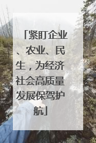 紧盯企业、农业、民生，为经济社会高质量发展保驾护航