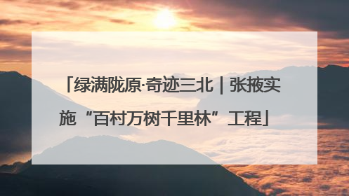 绿满陇原·奇迹三北｜张掖实施“百村万树千里林”工程