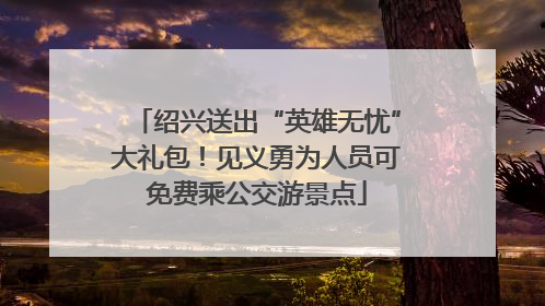 绍兴送出“英雄无忧”大礼包！见义勇为人员可免费乘公交游景点
