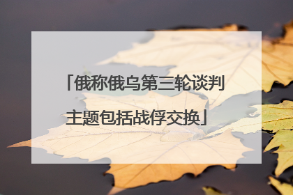 俄称俄乌第三轮谈判主题包括战俘交换