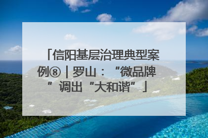 信阳基层治理典型案例⑧｜罗山：“微品牌”调出“大和谐”