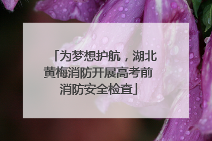 为梦想护航，湖北黄梅消防开展高考前消防安全检查