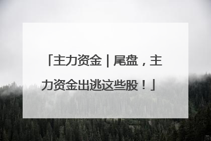 主力资金｜尾盘，主力资金出逃这些股！