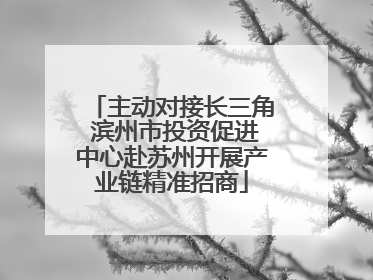 主动对接长三角 滨州市投资促进中心赴苏州开展产业链精准招商