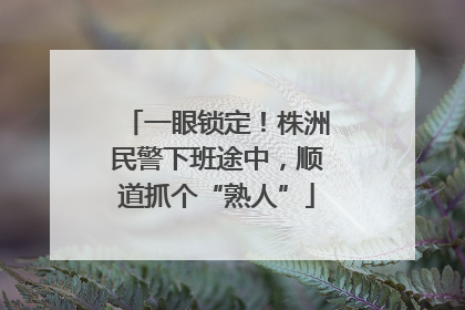 一眼锁定！株洲民警下班途中，顺道抓个“熟人”