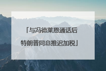 与冯德莱恩通话后 特朗普同意推迟加税