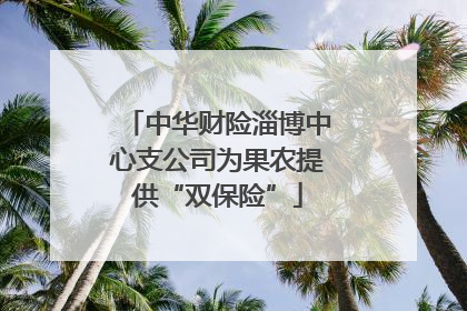 中华财险淄博中心支公司为果农提供“双保险”