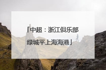 中超：浙江俱乐部绿城平上海海港