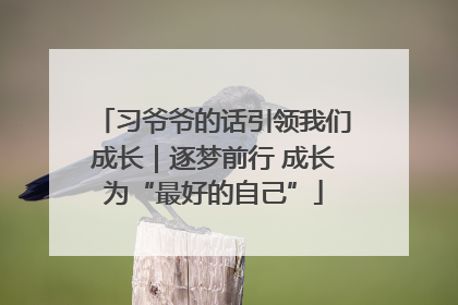 习爷爷的话引领我们成长｜逐梦前行 成长为“最好的自己”