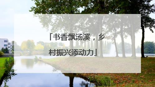 书香飘汤溪，乡村振兴添动力