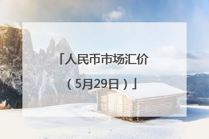 人民币市场汇价（5月29日）