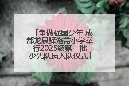争做强国少年 成都龙泉驿洛带小学举行2025级第一批少先队员入队仪式
