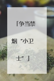 争当禁烟“小卫士”