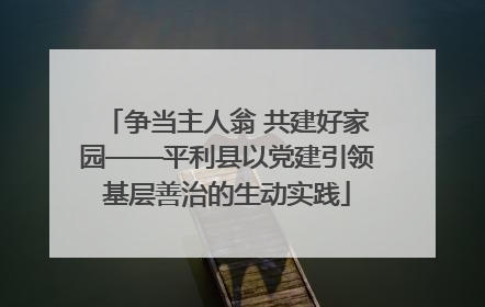 争当主人翁 共建好家园——平利县以党建引领基层善治的生动实践