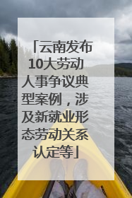 云南发布10大劳动人事争议典型案例，涉及新就业形态劳动关系认定等