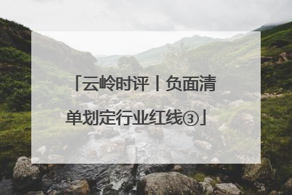云岭时评丨负面清单划定行业红线③