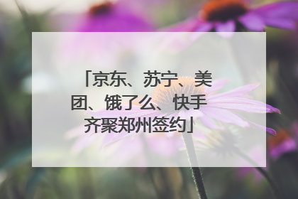 京东、苏宁、美团、饿了么、快手齐聚郑州签约