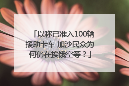 以称已准入100辆援助卡车 加沙民众为何仍在挨饿空等？