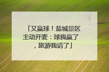 又赢球！盐城景区主动开麦：球我赢了，旅游我请了