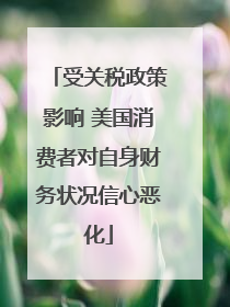 受关税政策影响 美国消费者对自身财务状况信心恶化