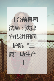 台前县司法局：法律宣传进田间 护航“三夏”助生产